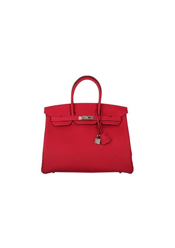 A rouge vif clemence leather birkin 35 with palladium